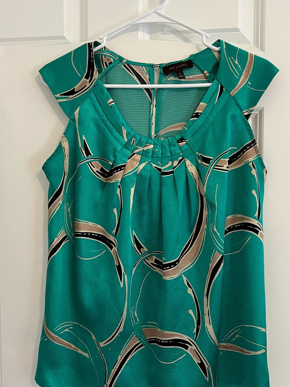 The Limited Teal Abstract Print Cap-Sleeve Camisole